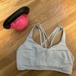 lululemon athletica White Strappy Sports Bra with Crisscross Back
